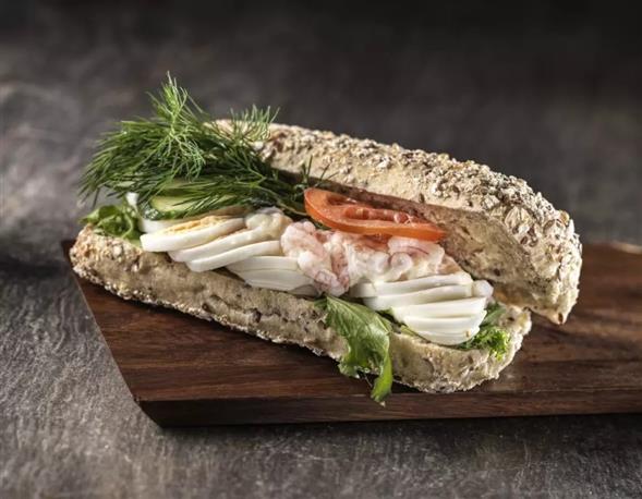 Sandwich med æg og rejer
